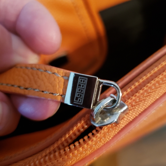 Babbs Collection Orange Leather Crossbody Purse - Picture 8 of 10